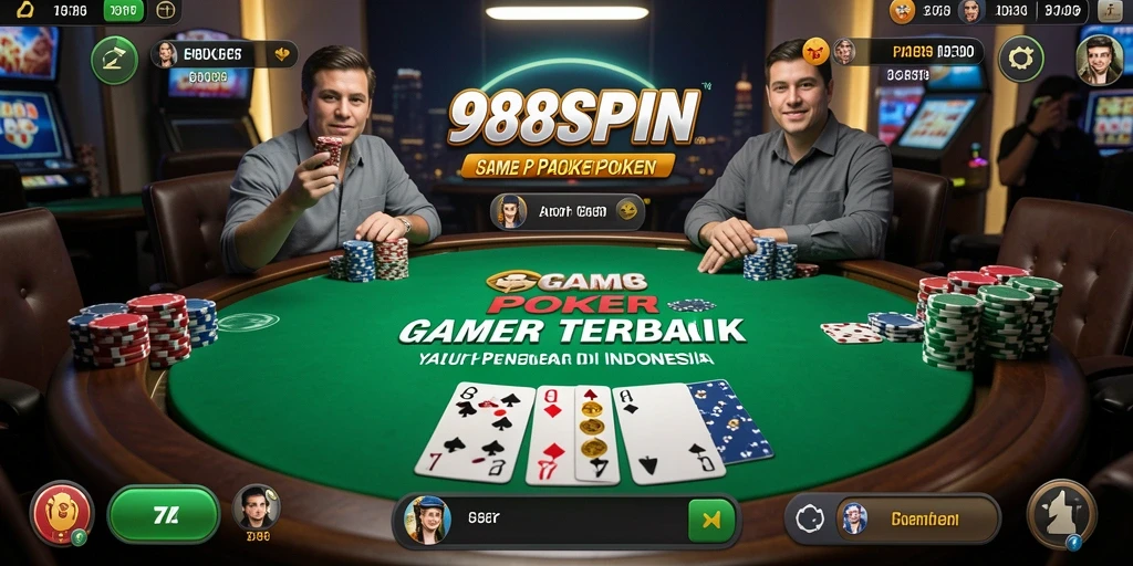 Tampilan gameplay Poker yang seru dan mendebarkan di 988SPIN.