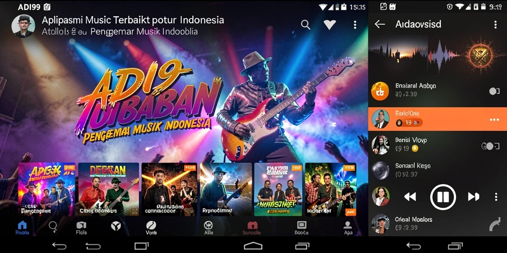Screenshot ADI99 menampilkan tampilan gameplay interaktif dan fitur karaoke.