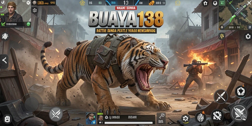 Screenshot utama BUAYA138 menampilkan gameplay intens Battle Royale.