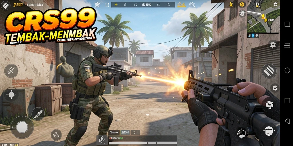 Tampilan menegangkan gameplay CRS99 dalam pertempuran TPS.