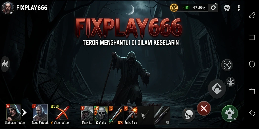 Gameplay FIXPLAY666 menampilkan suasana horor yang mencekam dan menakutkan.