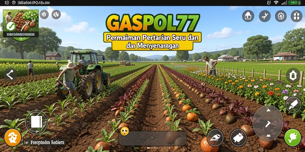 Screenshot utama GASPOL77 menampilkan pengalaman bertani yang menyenangkan.