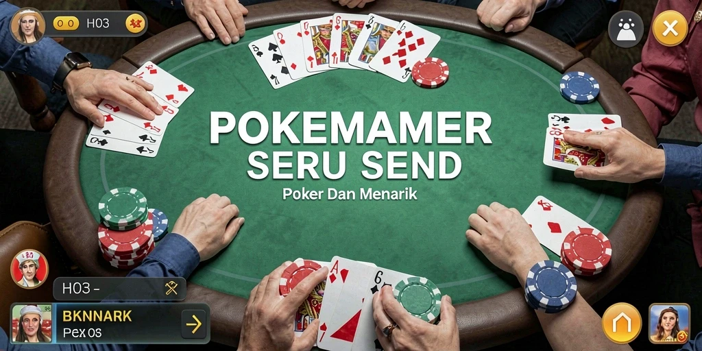 Screenshot gameplay H03 yang menarik perhatian, menunjukkan permainan poker yang seru.
