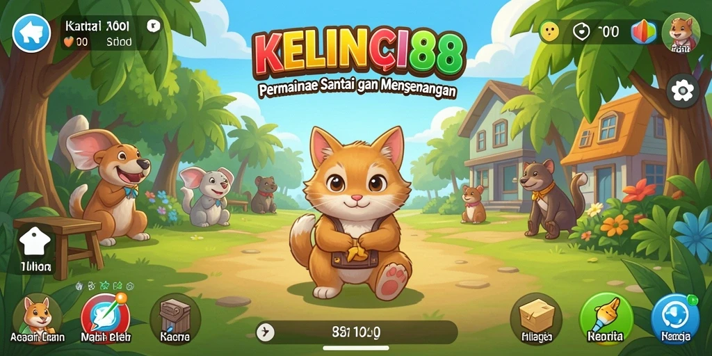 Tampilan gameplay KELINCI88 yang penuh warna dan menarik.