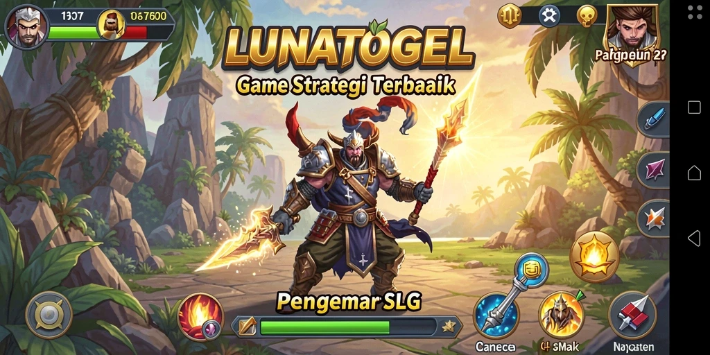 Tampilan antarmuka gameplay menarik di LUNATOGEL.