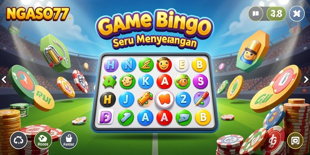 Tampilan gameplay seru di NGASO77 dengan atmosfer Bingo yang meriah.