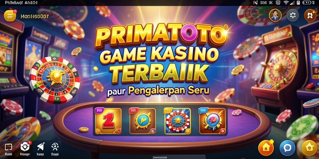 Tampilan gameplay menarik dari PRIMATOTO dengan suasana Kasino yang ceria.