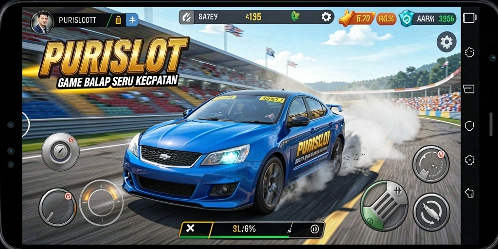 Tampilan gameplay Racing yang mendebarkan di PURISLOT.