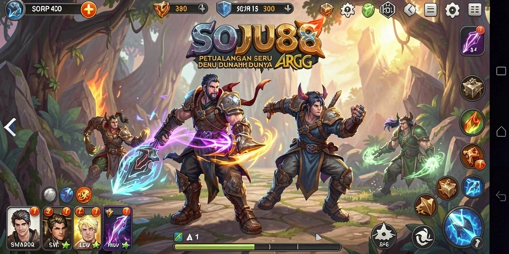 Tampilan gameplay SOJU88 yang epik dalam dunia ARPG.