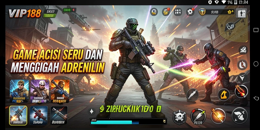 Tangkapan layar dari gameplay VIP188 yang menampilkan aksi yang mendebarkan.